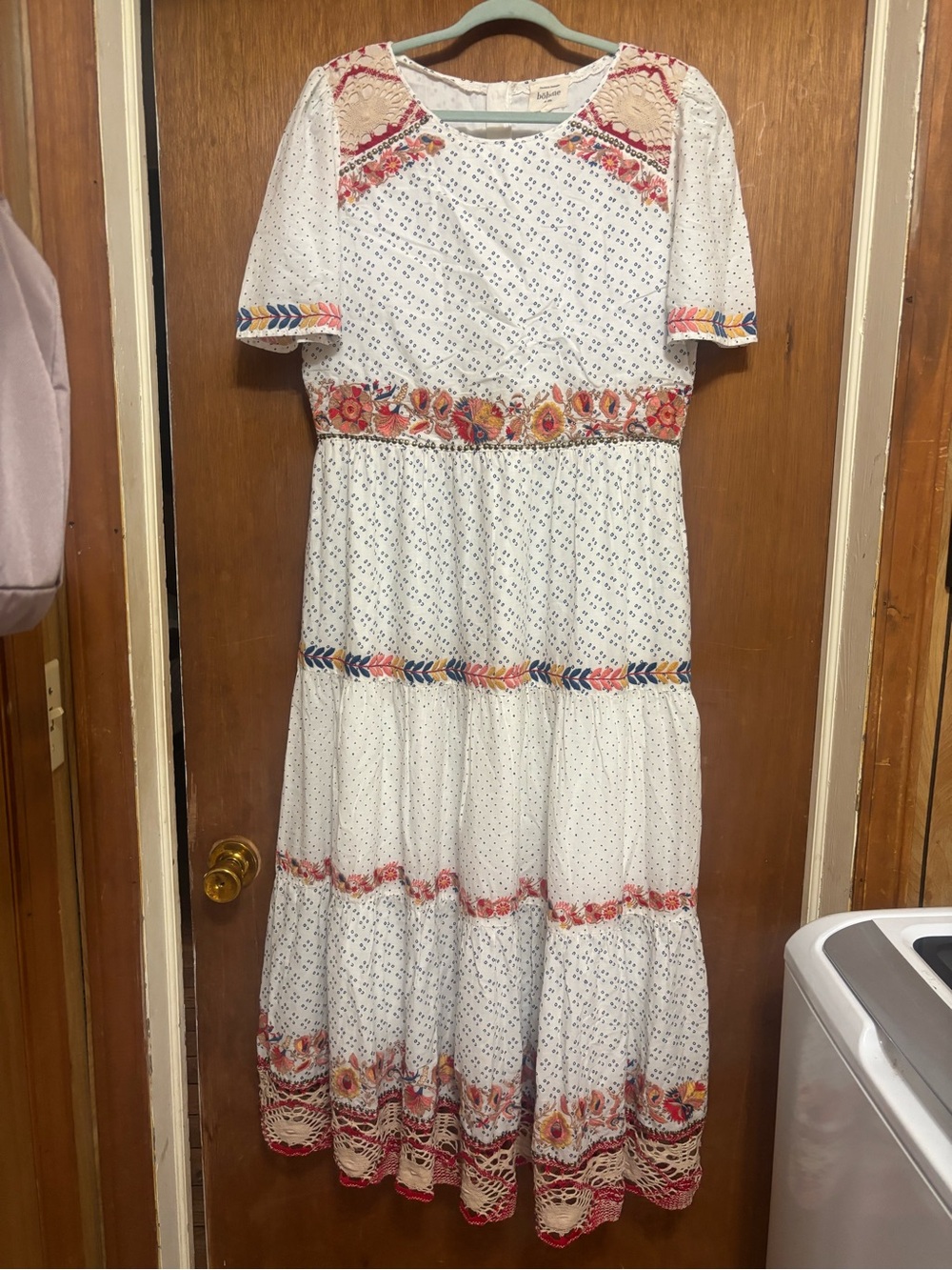 Embroidered Boeme maxi dress large